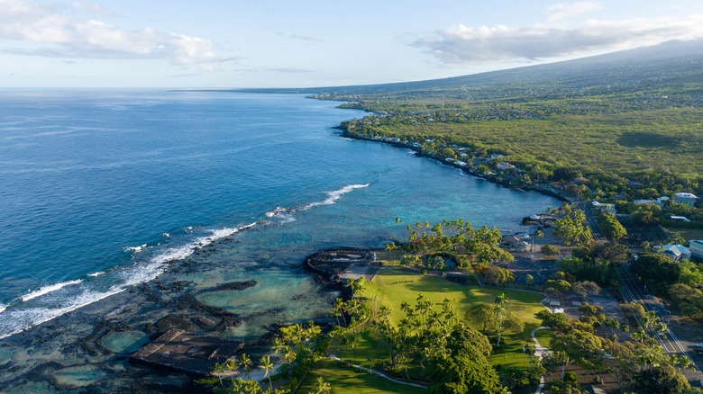 An aerial view of Hawaii Island.